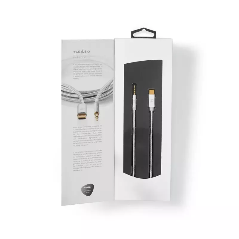 Audiokabel Nedis CCTB65940AL10 1 m USB-C auf 3,5 mm Aluminium