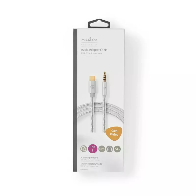 Audiokabel Nedis CCTB65940AL10 1 m USB-C auf 3,5 mm Aluminium