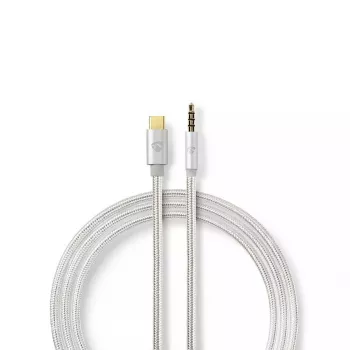 Audiokabel Nedis CCTB65940AL10 1 m USB-C auf 3,5 mm Aluminium