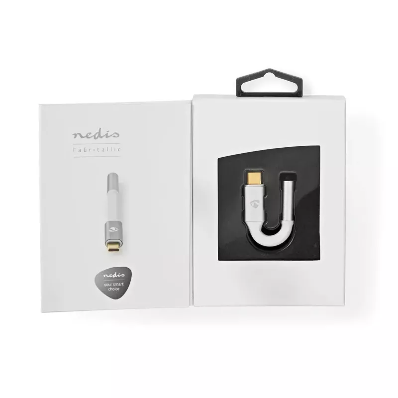 Audiokabel Nedis CCTB65950AL008 3,5mm Buchse auf USB Stecker 0,08m Aluminium