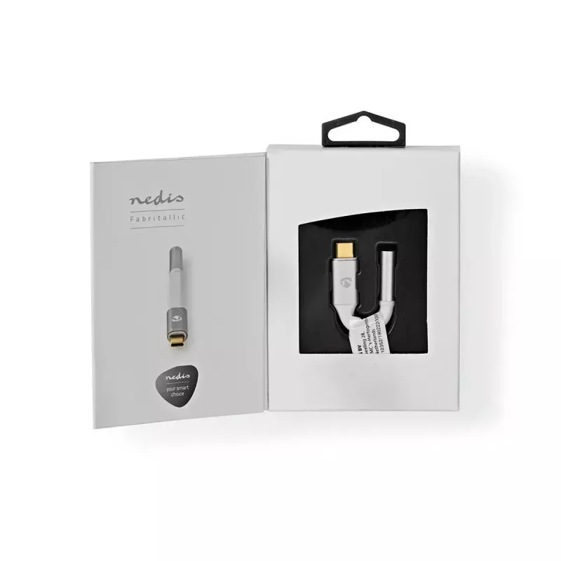 Audiokabel Nedis CCTB65950AL008 3,5mm Buchse auf USB Stecker 0,08m Aluminium