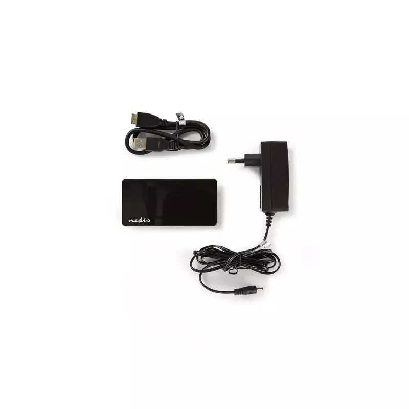 USB Hub Nedis UHUBU3420BK USB 3.2 Gen 1 Micro-B Schwarz