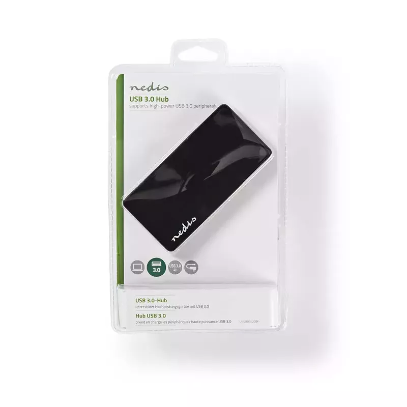 USB Hub Nedis UHUBU3420BK USB 3.2 Gen 1 Micro-B Schwarz