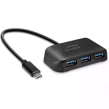 USB-C-Hub Speedlink SNAPPY EVO — USB 3.2 Gen 1 Typ-C-Host, 4 Ports (Typ-A + Typ-C), 5 Gbit/s, Schwarz