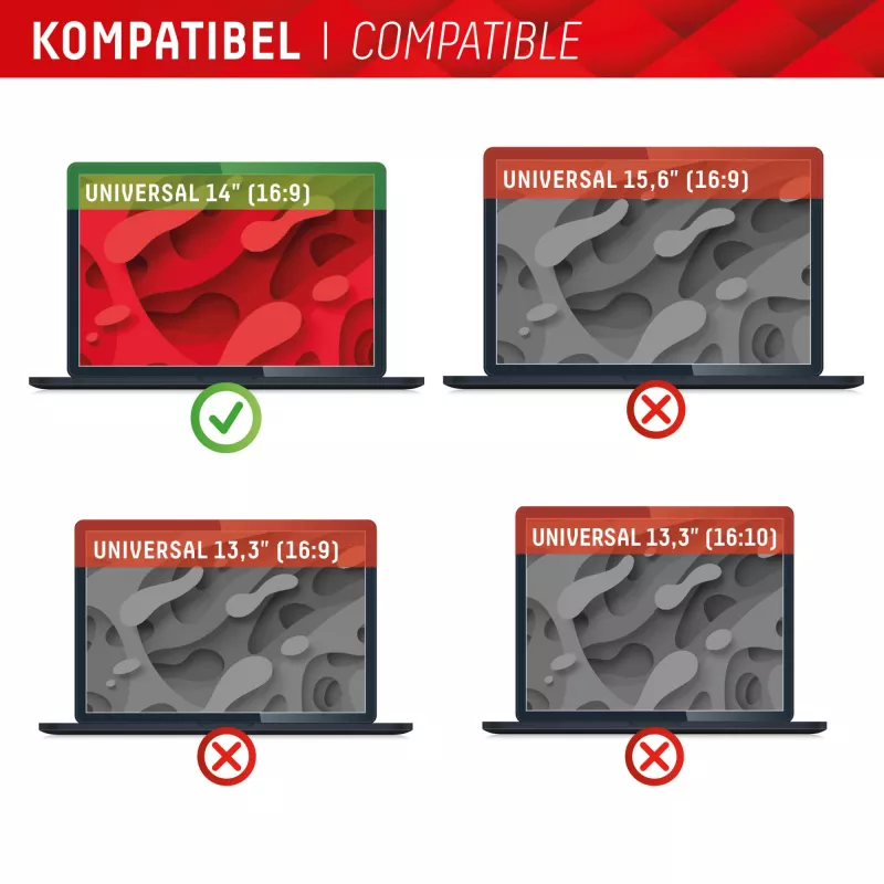 Displex PRIVACY SAFE magnetischer 2-Wege-Sichtschutzfilter für Laptop/Notebook 14'' (16:9)
