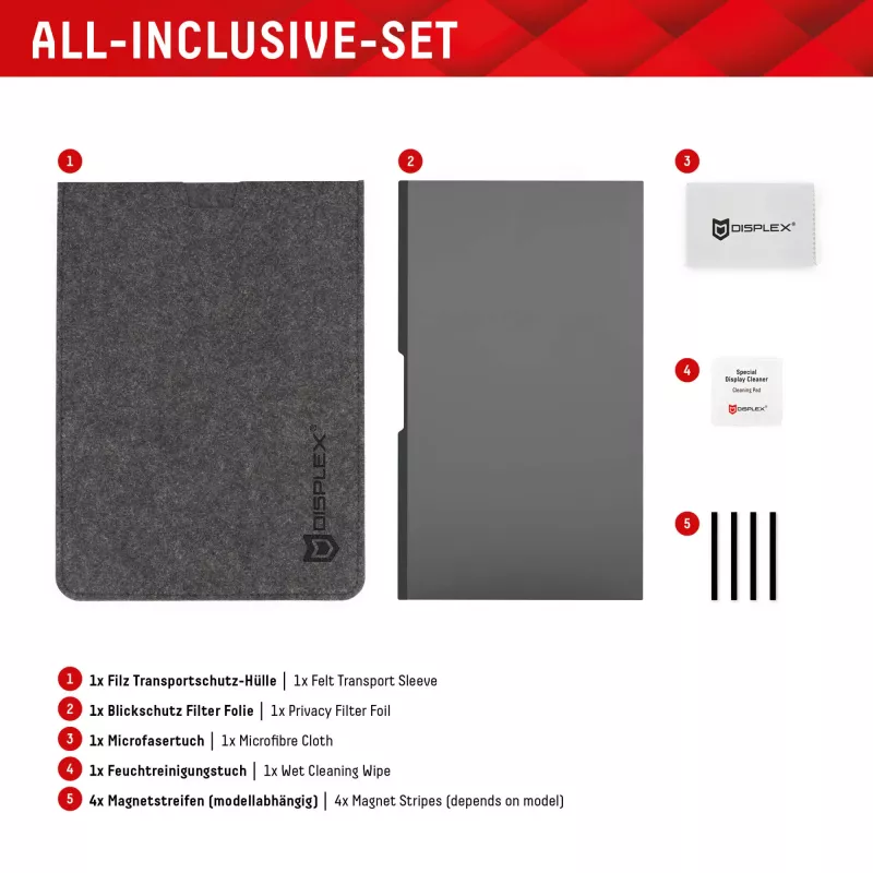 Displex PRIVACY SAFE magnetischer 2-Wege-Sichtschutzfilter für Laptop/Notebook 14'' (16:9)