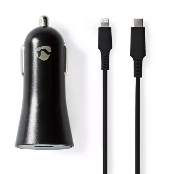 Ladegerät für Mobilgeräte Nedis CCPDL20W111BK Universal Schwarz Zigarettenanzünder Auto 12–24V