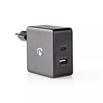 Mobiles Gerät Ladegerät Nedis WCPD45W100BK Universal Schwarz USB Innenbereich
