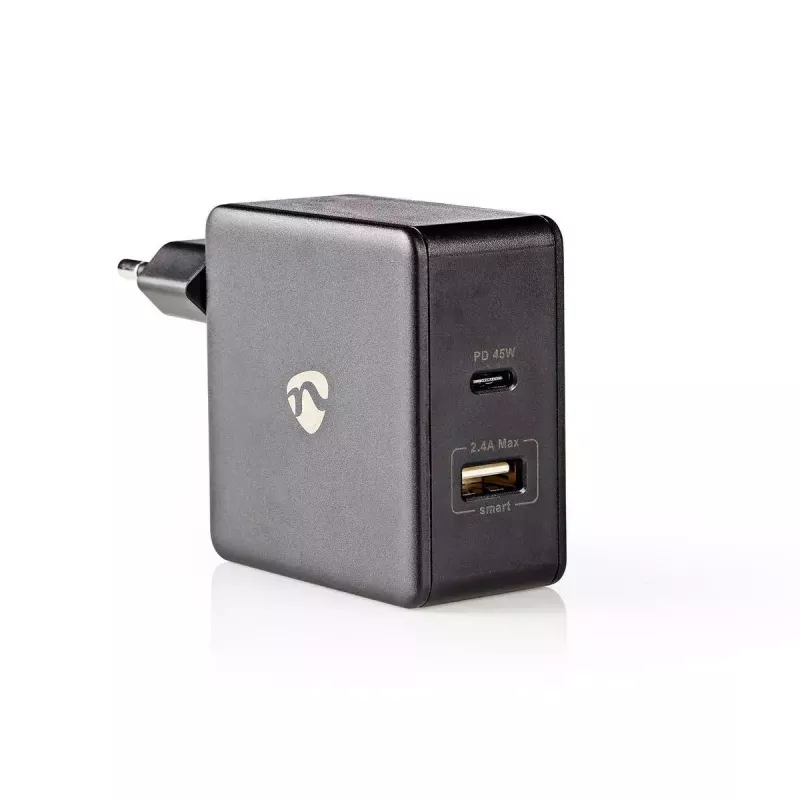 Mobiles Gerät Ladegerät Nedis WCPD45W100BK Universal Schwarz USB Innenbereich