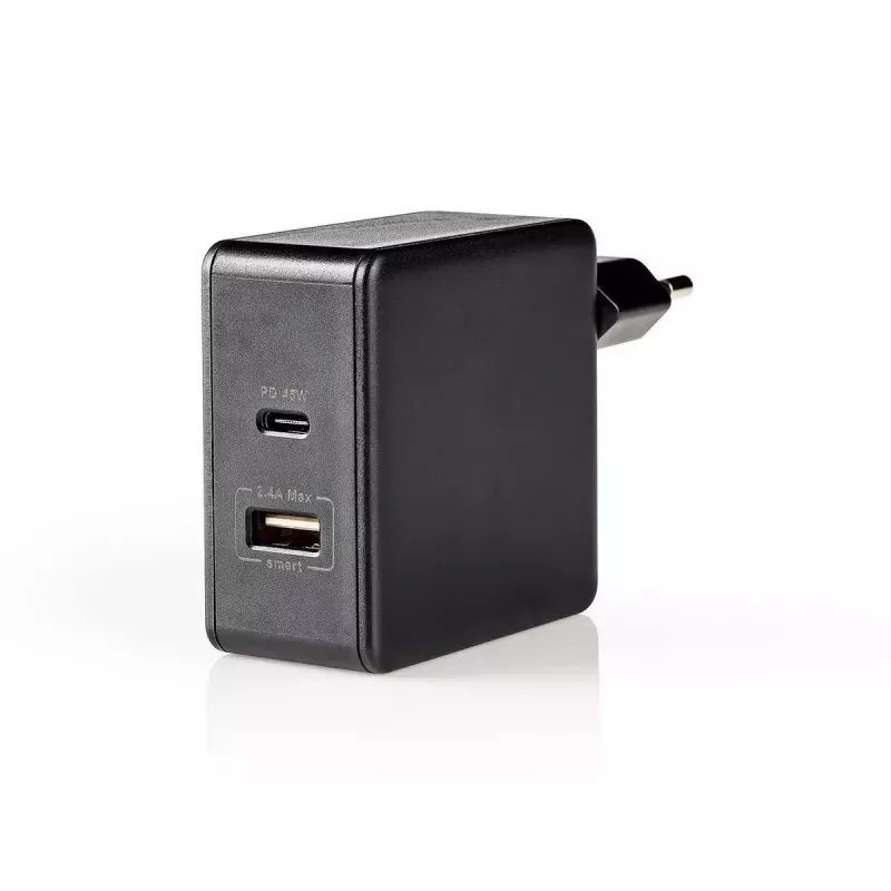 Mobiles Gerät Ladegerät Nedis WCPD45W100BK Universal Schwarz USB Innenbereich
