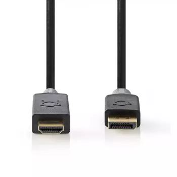 Videokabel-Adapter Nedis CCBW37100AT10 1m DisplayPort auf HDMI Schwarz