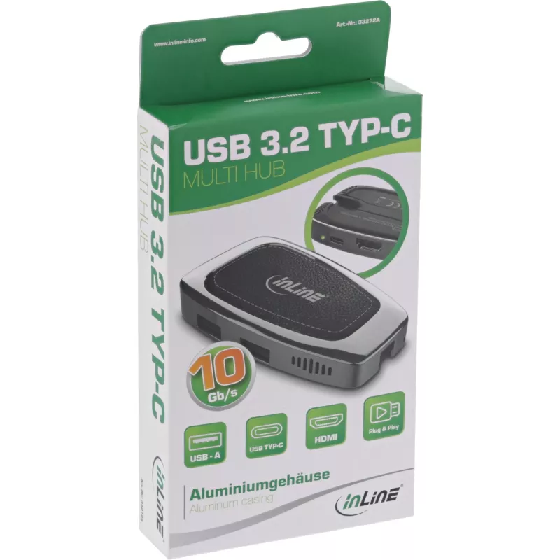 USB Hub InLine USB 3.2 Gen. 2 Multi Hub (2xUSB-A + 1xHDMI + 1xUSB-C)