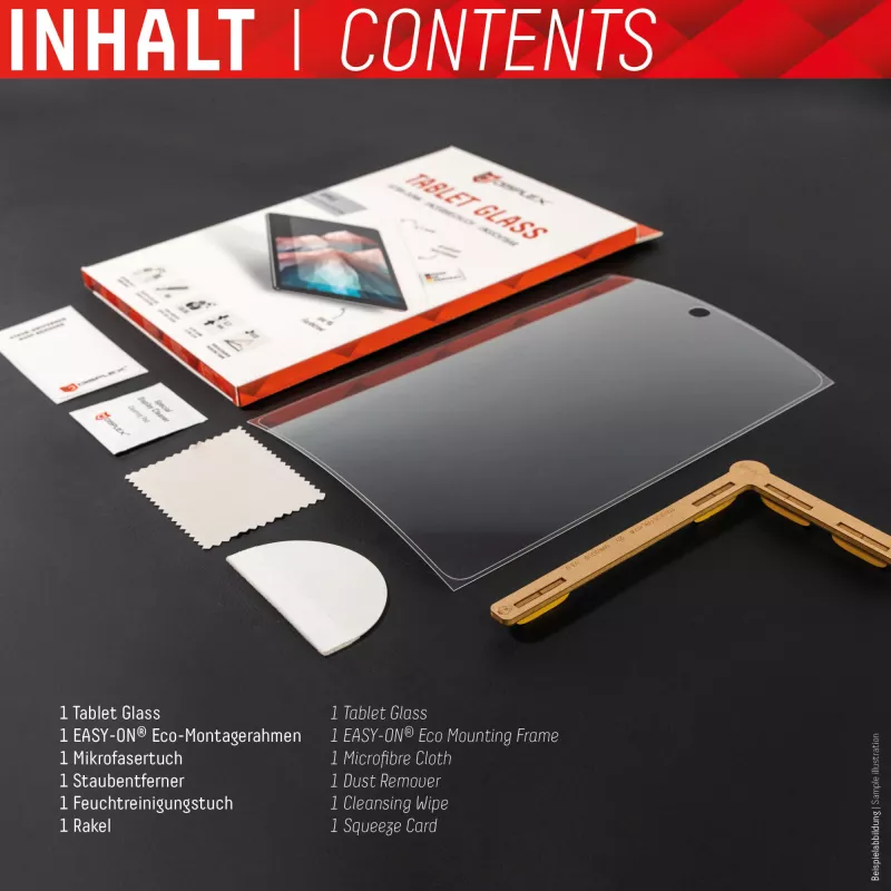 Displex Tablet Glass (9H) für Apple iPad Pro 12,9'' (3./4./5./6. Gen.), Eco-Montagerahmen, unzerbrechlich, ultradünn, unsichtbar