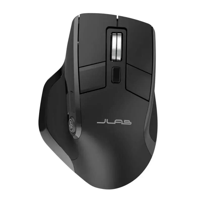 JLab Audio Epic Office rechtshändige kabellose Maus — Bluetooth + USB Typ-A, Optisch 2400 DPI, 9 Tasten, Rad, schwarz