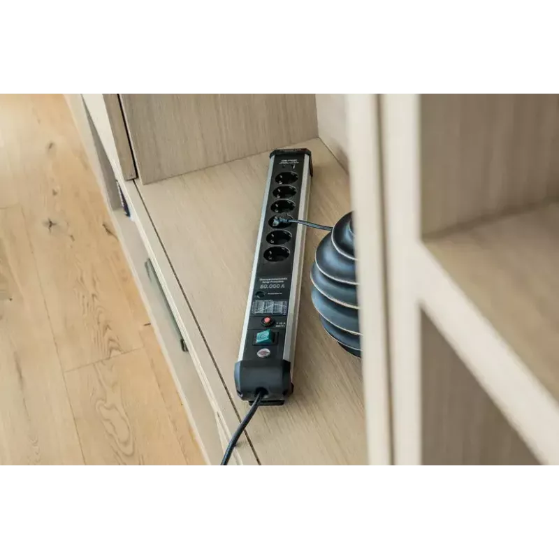 Power Extension Brennenstuhl 1391010620 3m 6 AC-Ausgänge Indoor Schwarz Silber