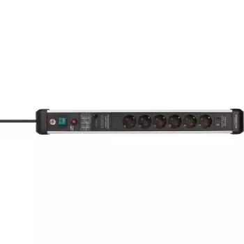 Power Extension Brennenstuhl 1391010620 3m 6 AC-Ausgänge Indoor Schwarz Silber