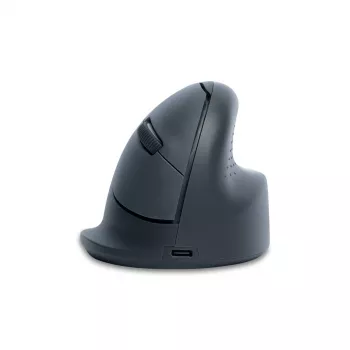 R-Go Tools Vertikale Maus R-Go HE Basic, ergonomische Maus, mittelgroß (Handgröße ≥ 185 mm), rechtshändig, Bluetooth, grau