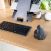 R-Go Tools Vertikale Maus R-Go HE Basic, ergonomische Maus, mittelgroß (Handgröße ≥ 185 mm), rechtshändig, Bluetooth, grau