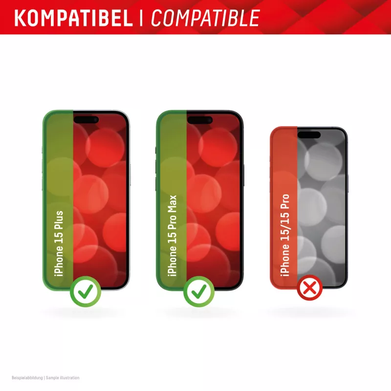 Displex Full Cover Screen Protector (10H) für Apple iPhone 15 Plus/15 Pro Max, Eco-Montagerahmen, Vollabdeckung