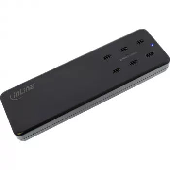 InLine Multiport-Netzteil, Ladegerät, 6x USB-C, PD 3.0, GaN, schwarz