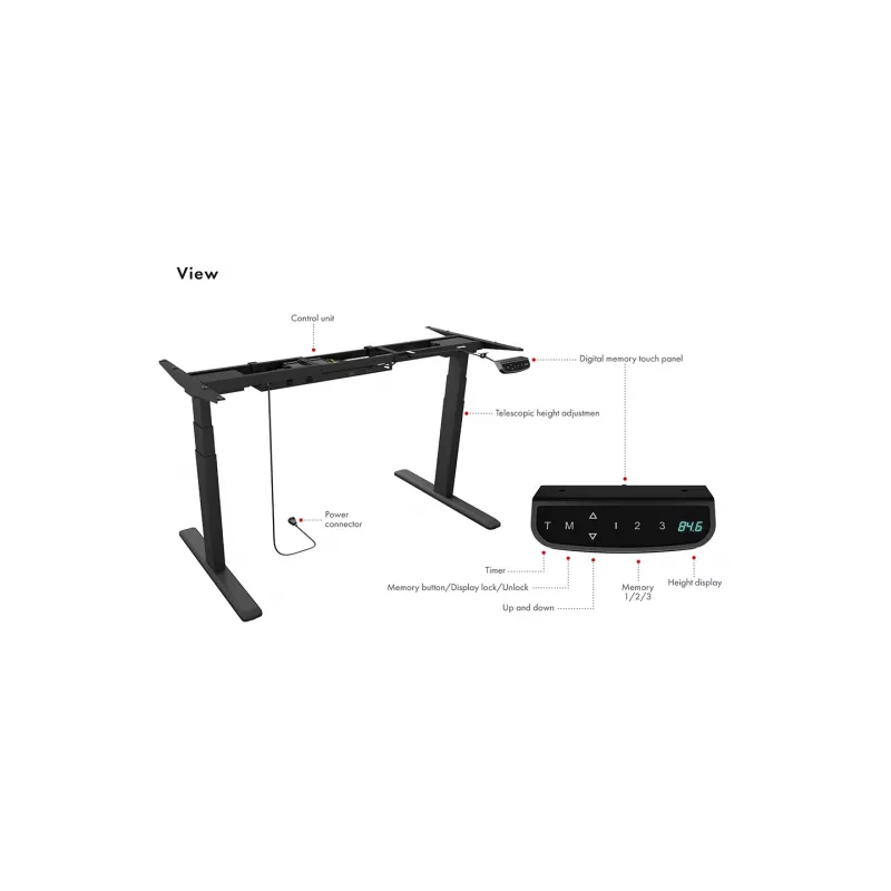 Elektrisch höhenverstellbarer Schreibtisch ICY BOX IB-EW205B-T