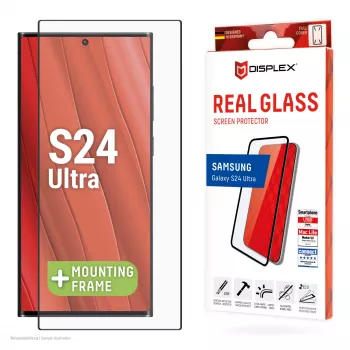 Displex Full Cover Screen Protector (10H) für Samsung Galaxy S24 Ultra, Eco-Montagerahmen, Full Cover