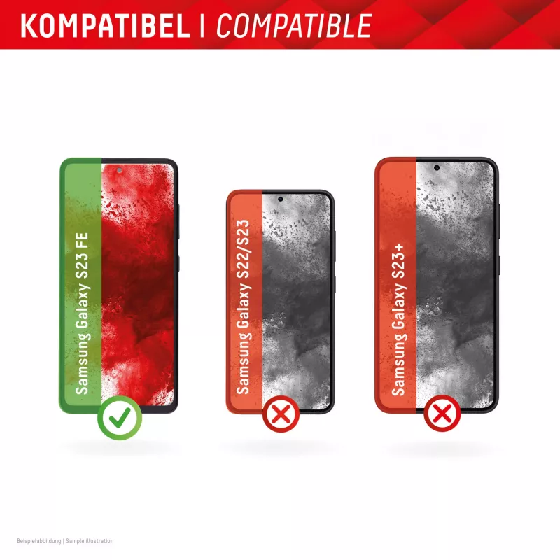 Displex Displayschutzfolie + Hülle für Samsung Galaxy S23 FE, Eco-Montagerahmen, kratzfest