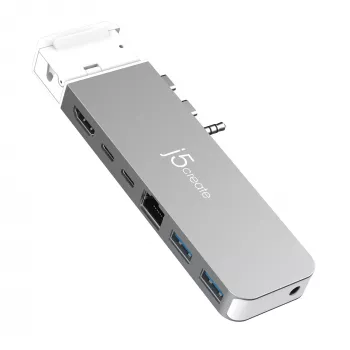 USB Hub j5create JCD395 4K60 Elite Pro Wired USB4 mit MagSafe Kit