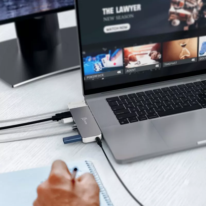 USB Hub j5create JCD395 4K60 Elite Pro Wired USB4 mit MagSafe Kit