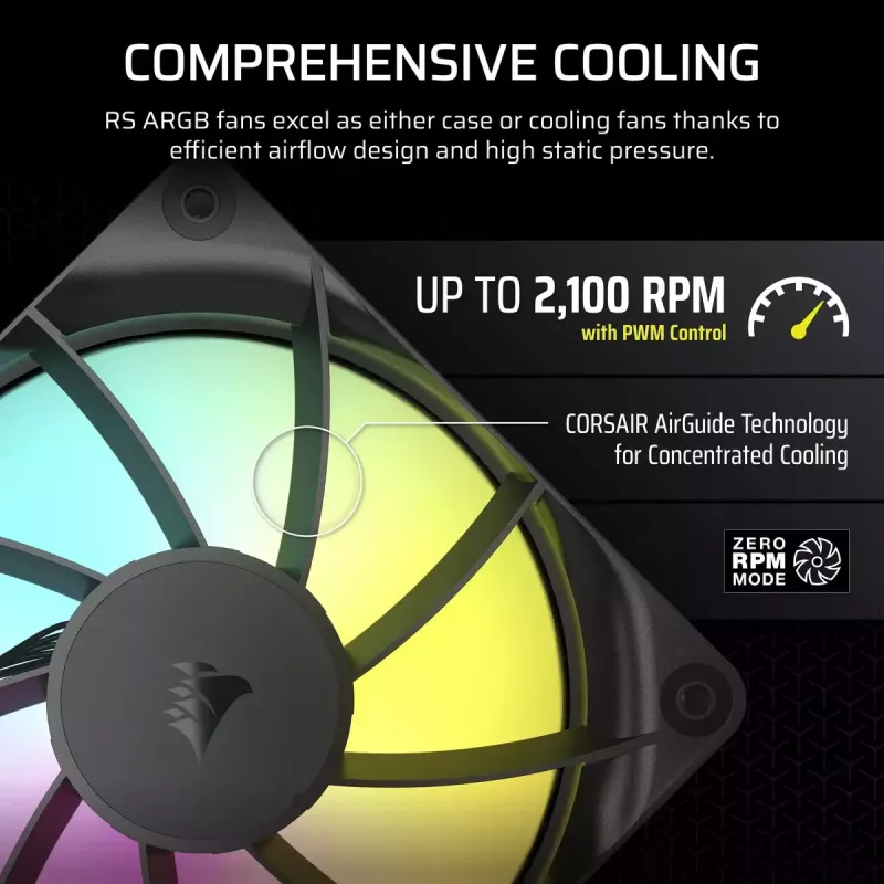 Lüfter Corsair RS120 ARGB Computergehäuse 12 cm Schwarz