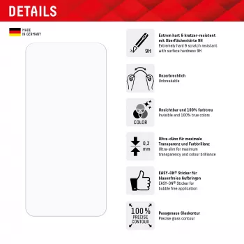 Displex Smart Glass (9H) für Samsung Galaxy A35/A55 5G, Montageaufkleber, unzerbrechlich