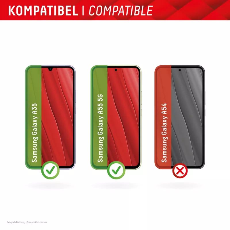 Displex Smart Glass (9H) für Samsung Galaxy A35/A55 5G, Montageaufkleber, unzerbrechlich