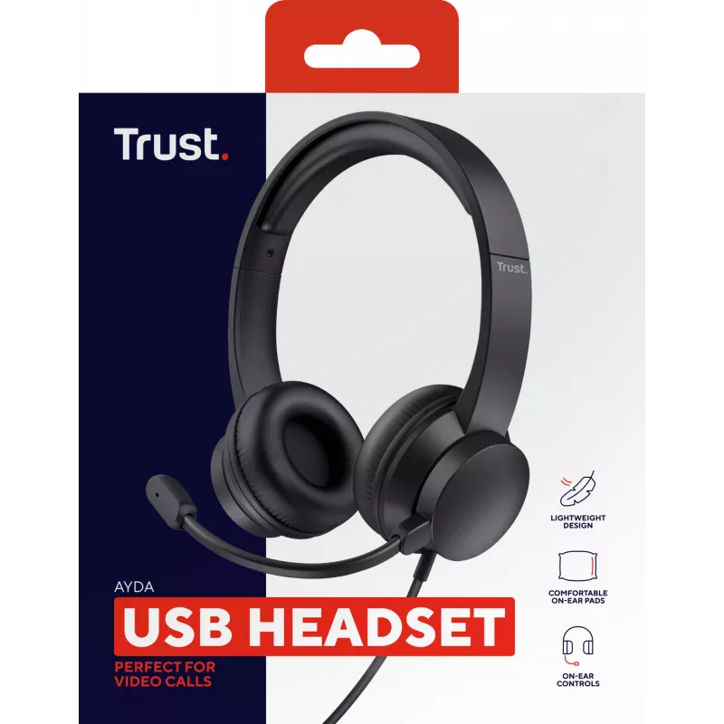 Trust Ayda Headset Kabelgebundenes Headset Head-band Anrufe/Musik Schwarz