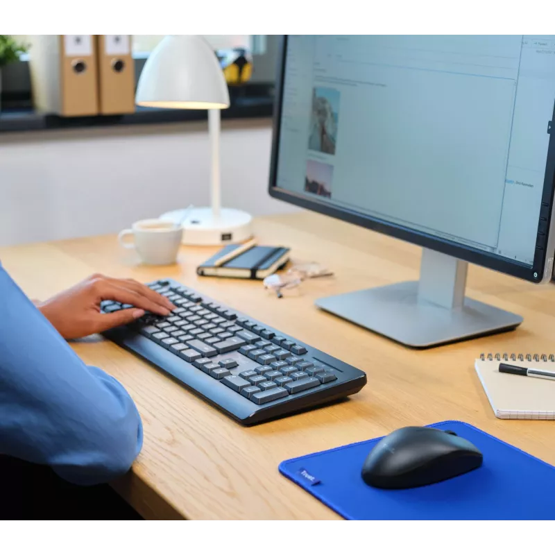 Trust Primo Tastatur Maus inklusive Office RF Wireless QWERTZ Deutsch Schwarz