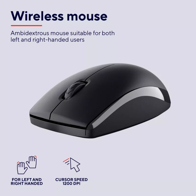 Trust Primo Tastatur Maus inklusive Office RF Wireless QWERTZ Deutsch Schwarz