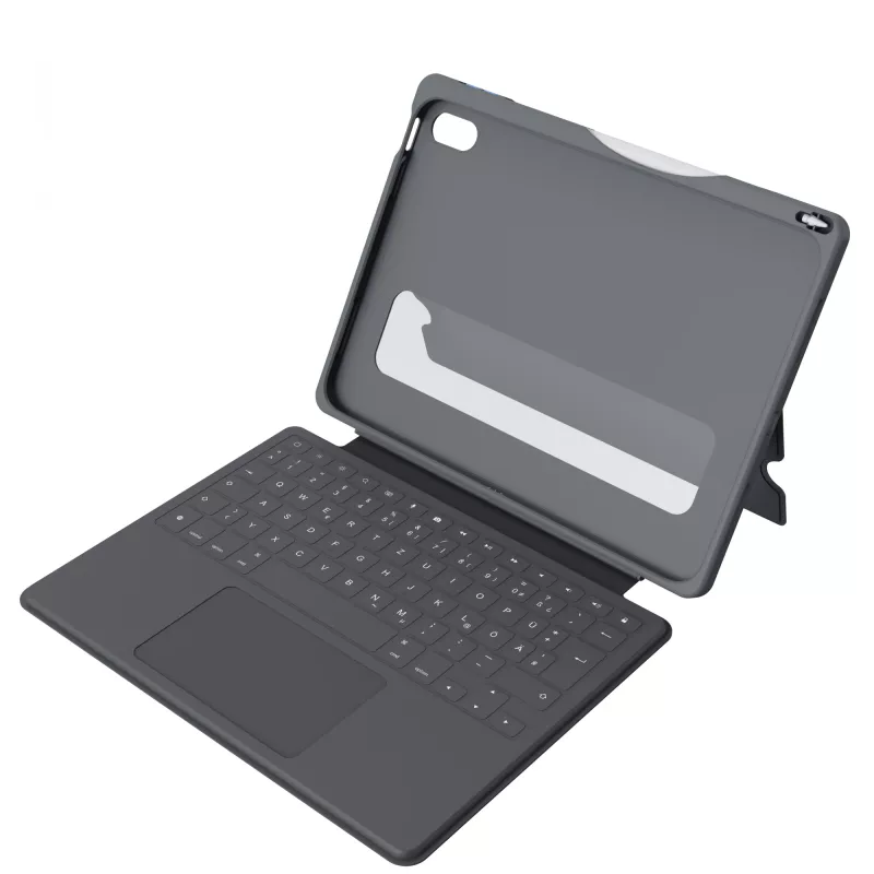 ASTAR DEQSTER Smart Rugged Touch Plus Tastatur für iPad 10,9 Zoll — QWERTZ Deutsch, Mechanische Schalter, Smart Connector Docking, Grau