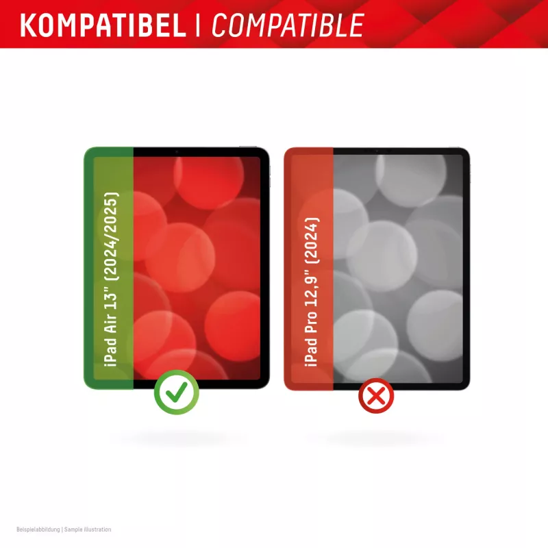 Displex Tablet Glass (9H) für Apple iPad Air 13 Zoll (2024/2025), Eco Montagerahmen, unzerbrechlich, ultraflach, unsichtbar