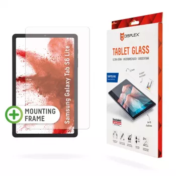 Displex Tablet Glass (9H) für Samsung Galaxy Tab S6 Lite, Eco Montagerahmen, unzerbrechlich, ultradünn, unsichtbar