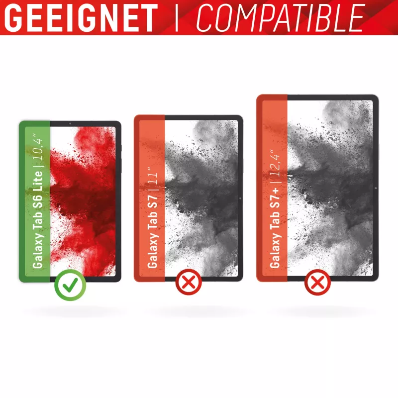 Displex Tablet Glass (9H) für Samsung Galaxy Tab S6 Lite, Eco Montagerahmen, unzerbrechlich, ultradünn, unsichtbar