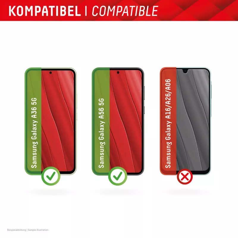 Displex Smart Glass (9H) für Samsung Galaxy A36/A56, Montageaufkleber, unzerbrechlich