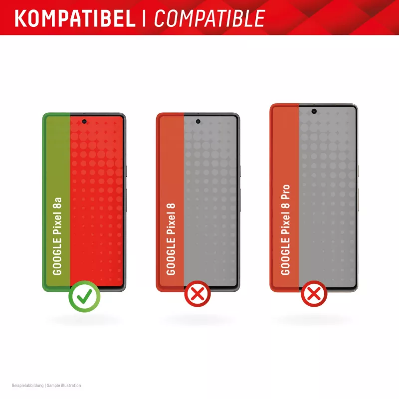 Displex Displayschutzfolie (10H) für Google Pixel 8a, Eco-Montagerahmen, kratzfest
