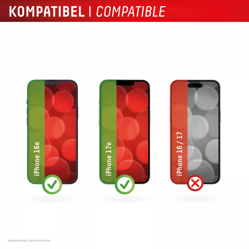 Displex Displayschutzfolie + Case für Apple iPhone 16e/17e, Eco-Montagerahmen, kratzfest