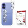 Displex Premium Kamera-Linsen-Glas, iPhone 16/16 Plus/17 Glas, 10H, Single Rings, DLC, transparent, Quick Mount