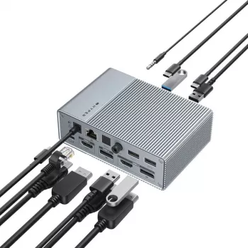 Targus HDG215-EUZ Schnittstellen-Hub USB 3.2 Gen 2 (3.1 Gen 2) Type-C Silber