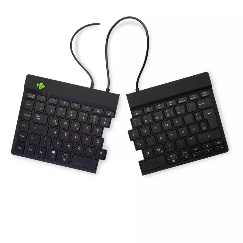 R-Go Tools Ergonomic Tastatur R-Go Split Break v2 with break software, ergonomic split Tastatur, QWERTZ (DE), Wired, Schwarz