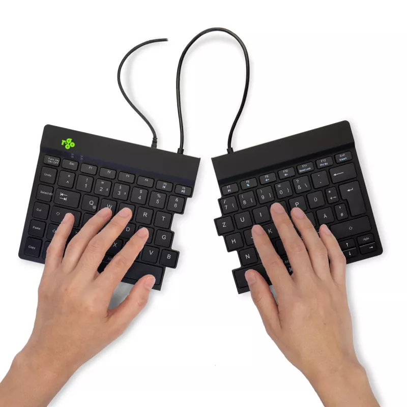 R-Go Tools Ergonomic Tastatur R-Go Split Break v2 with break software, ergonomic split Tastatur, QWERTZ (DE), Wired, Schwarz