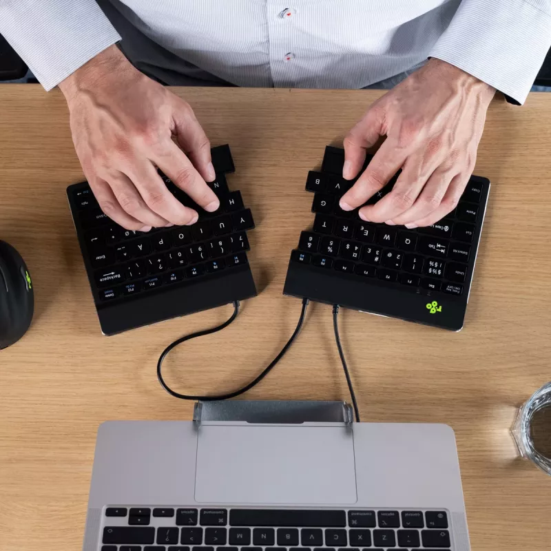 R-Go Tools Ergonomic Tastatur R-Go Split Break v2 with break software, ergonomic split Tastatur, QWERTZ (DE), Wired, Schwarz