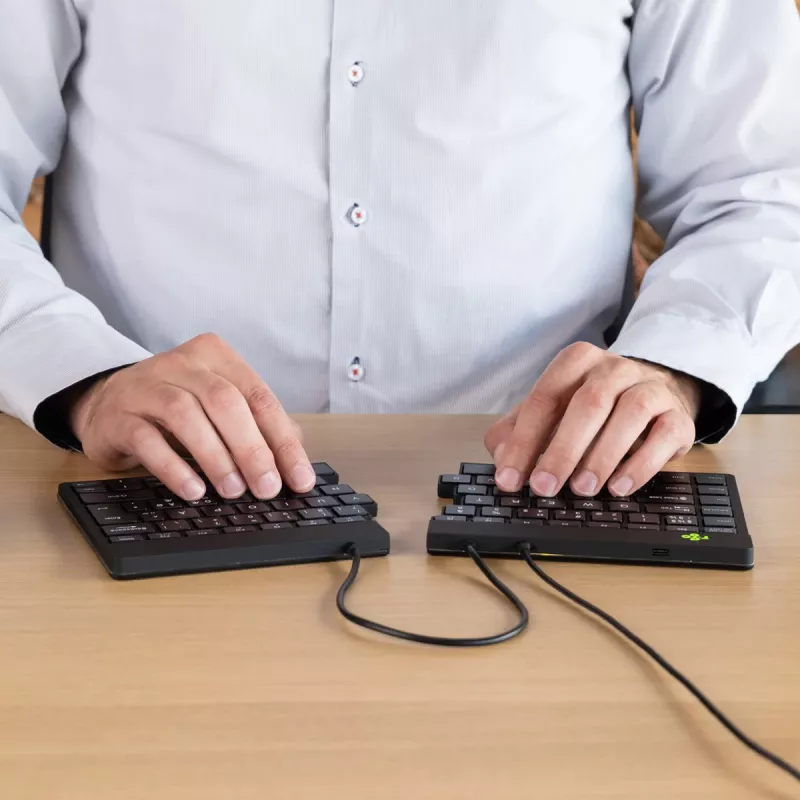 R-Go Tools Ergonomic Tastatur R-Go Split Break v2 with break software, ergonomic split Tastatur, QWERTZ (DE), Wired, Schwarz