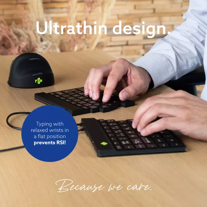 R-Go Tools Ergonomic Tastatur R-Go Split Break v2 with break software, ergonomic split Tastatur, QWERTZ (DE), Wired, Schwarz