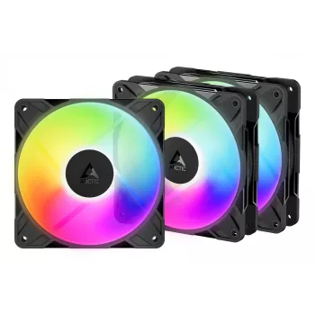 ARCTIC Freezer P12 Pro Reverse A-RGB - 3er-Pack Gehäuselüfter 12 cm Schwarz 3 Stück